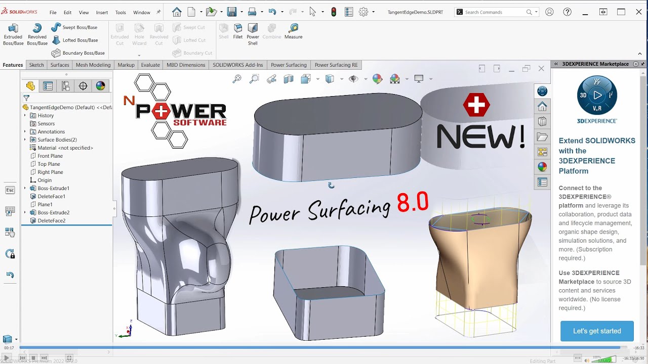 New blending capabilities | Power Surfacing | SOLIDWORKS®