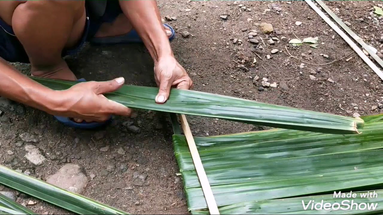 Cara membuat atap dari daun Rumbia