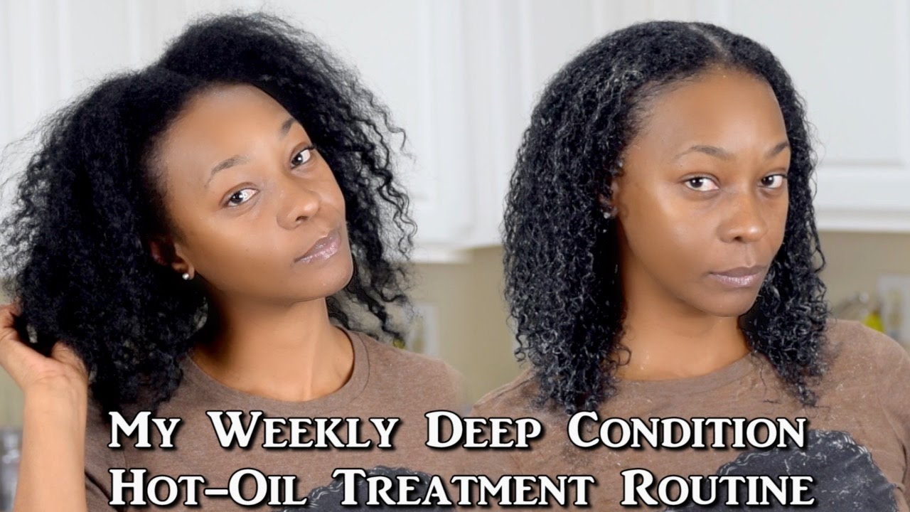 Weekly Hot Oil Treatment and Deep Conditioning Routine | Natural Hair