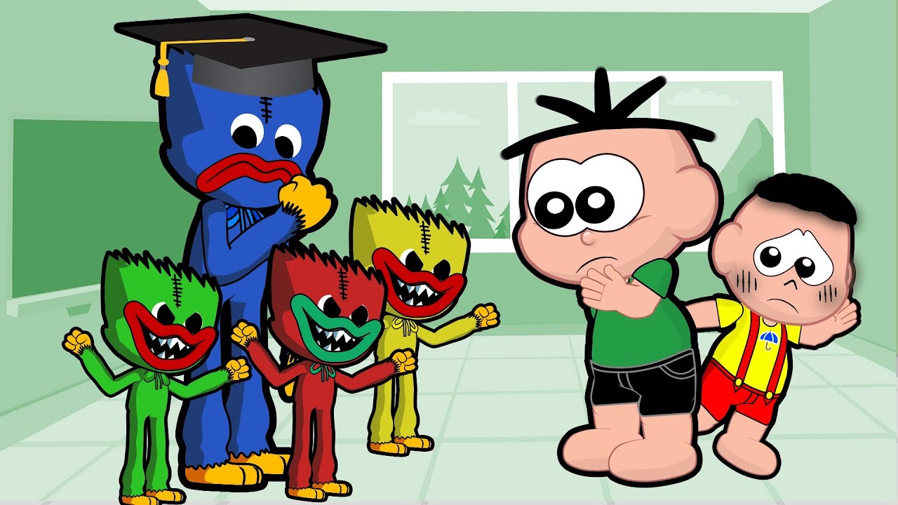 Casc&atilde;o e Cebolinha em Huggy Wuggy e os MINI HUGGYS