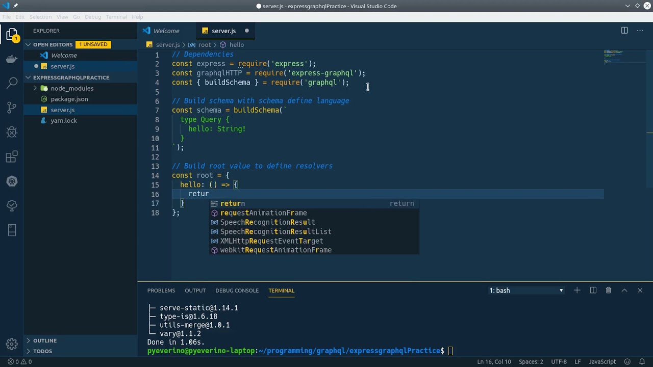 Express-graphql server quick guide