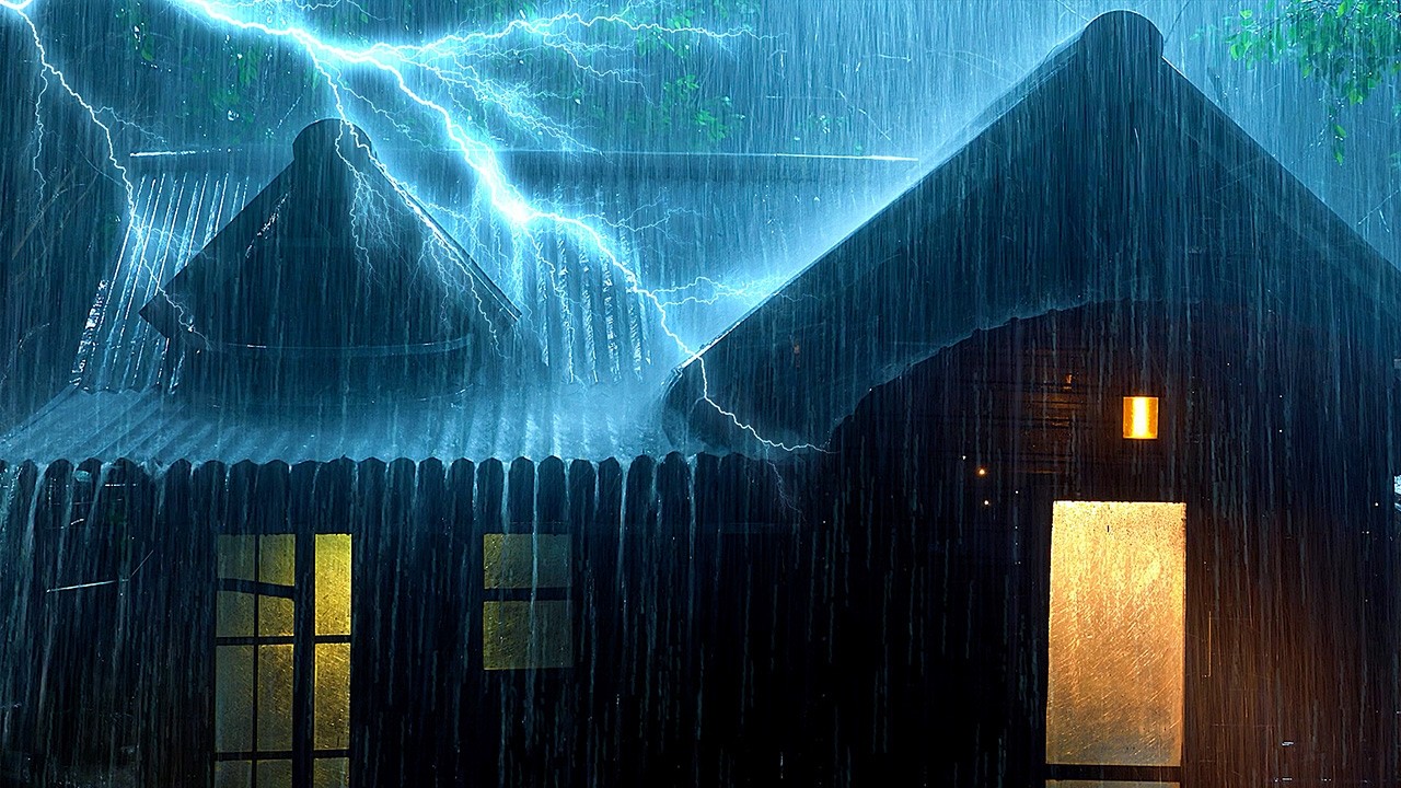Deep Sleep with Relaxing Rain Sounds on Tin Roof, Thunder & Heavy Rain, NO ADS for Sleeping