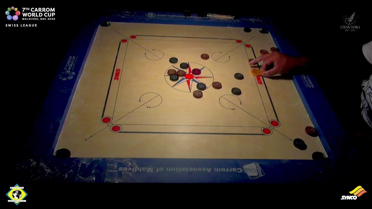 Swiss League - Sandeep Dive vs Prashant More || 7th Carrom World Cup 2025
