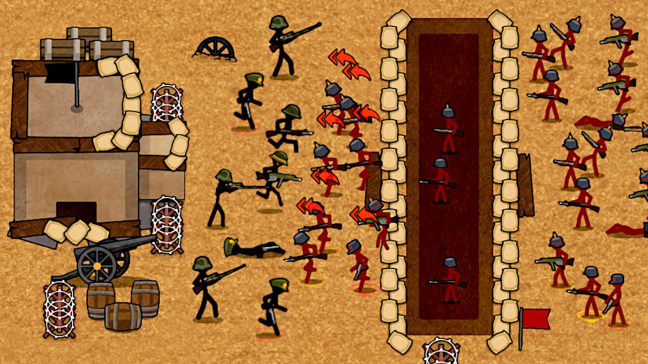 ÇÖP ADAMLARIN SİPER SAVAŞLARI - Stickman Trenches TÜRKÇE
