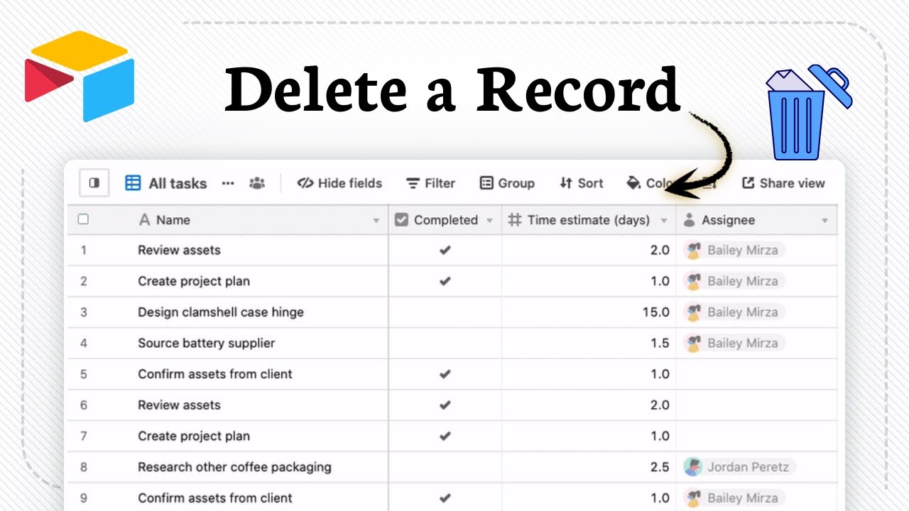 How to delete a record in Airtable (Quick Data Cleanup)