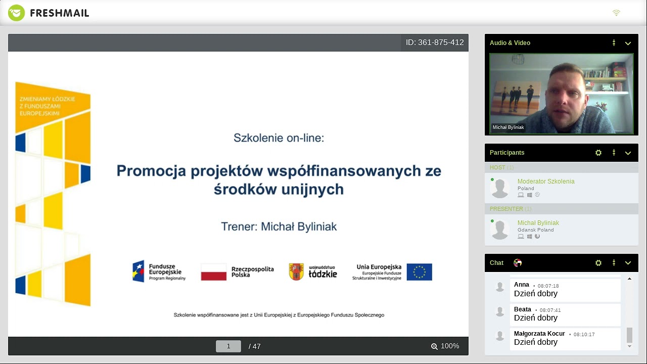 Promocja projektów współfinansowanych ze środków unijnych 2021-11-04