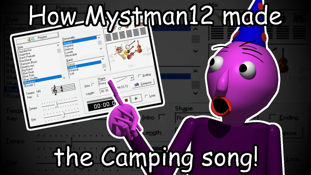 Camping Field Trip Song Recreation using Microsoft Music Producer! - How To Baldi