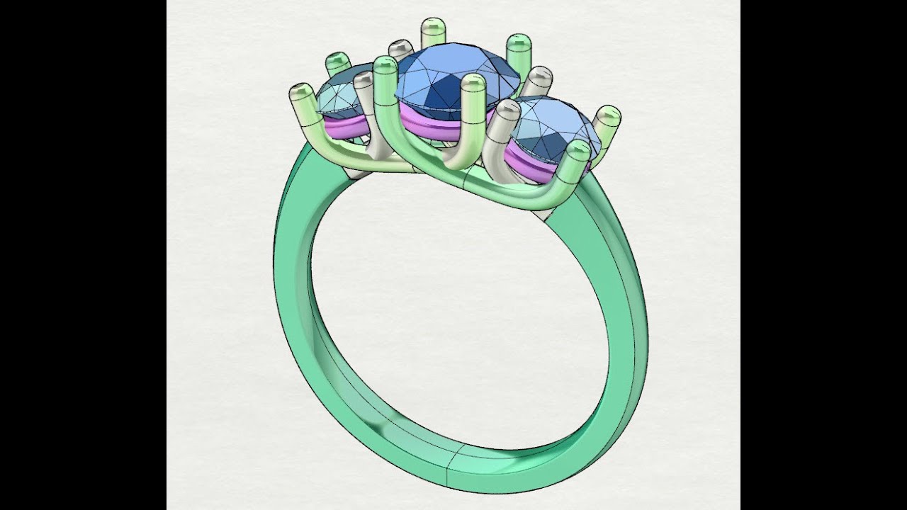 3 Stone Trellis Ring With History (Matrix 8)