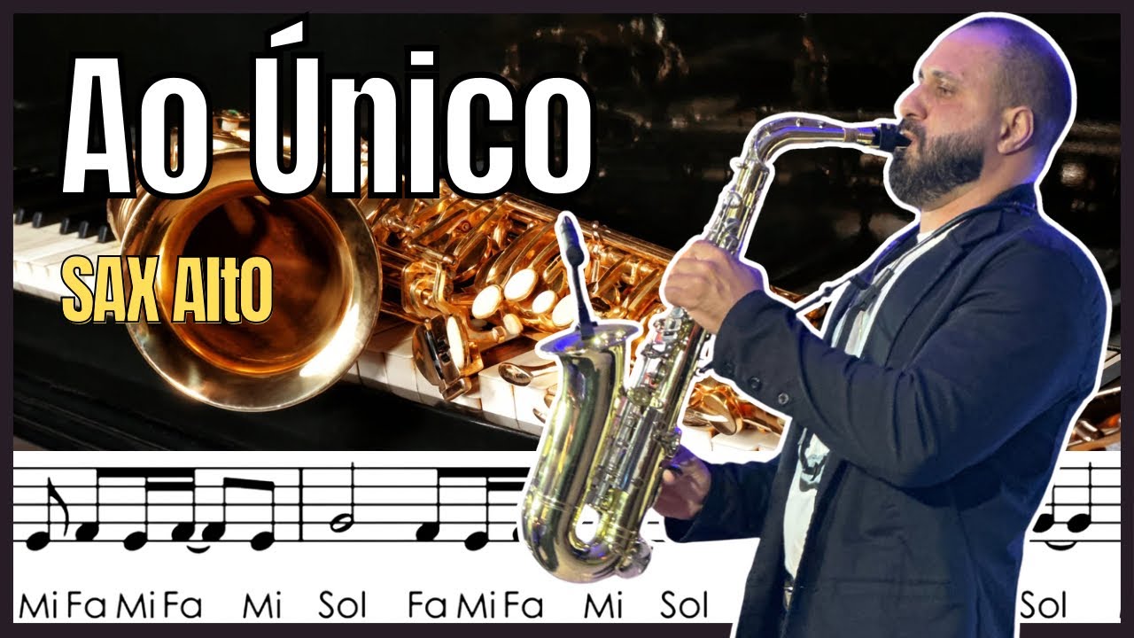 Ao Único | Aline Barros | Partitura simplificada com notas - Sax Alto 🎷 