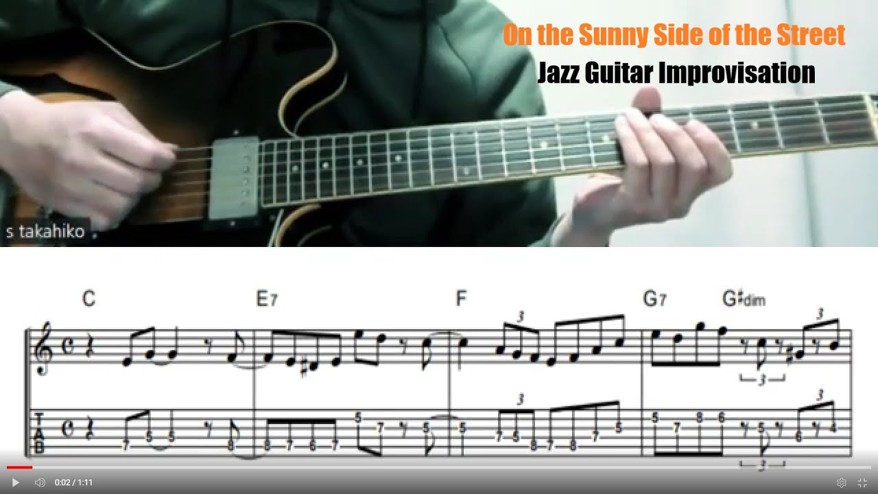 On the Sunny Side of the Street / Jazz Guitar Improvisation