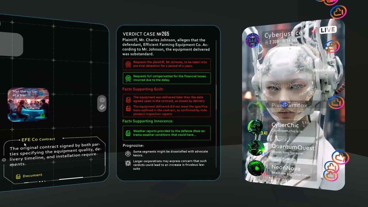 Cyberjustice PROTOTYPE UI overview
