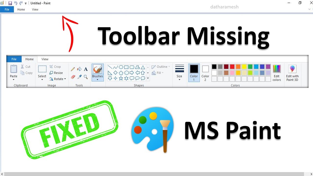 How to Fix Toolbar Missing In MS Paint