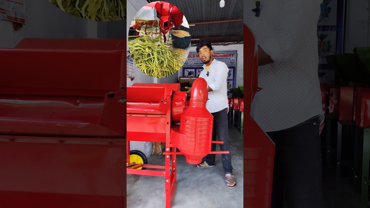 Multifunction rice thresher with 7.5 hp petrol engine