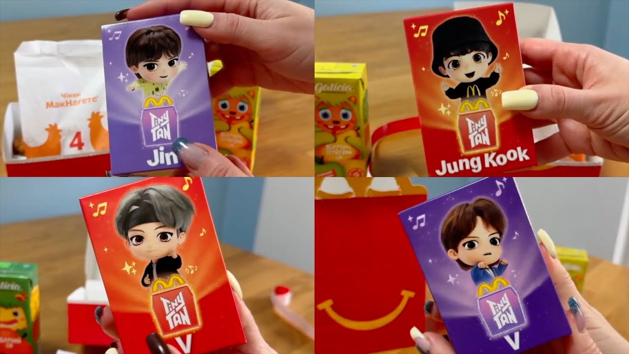 Happy Meal TinyTan BTS Toys Unboxing For 7 Minutes Straight