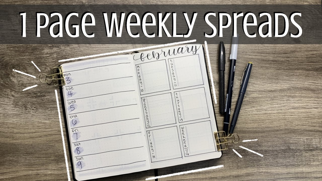 Minimal One-Page Weekly Spreads | Bullet Journal