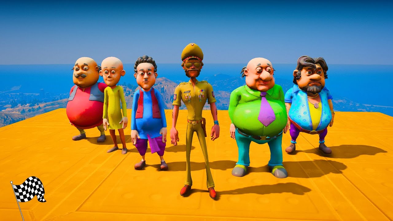 Motu Patlu Vs Chingam Sir Impossible Mega Ramp Challenge In Gta 5