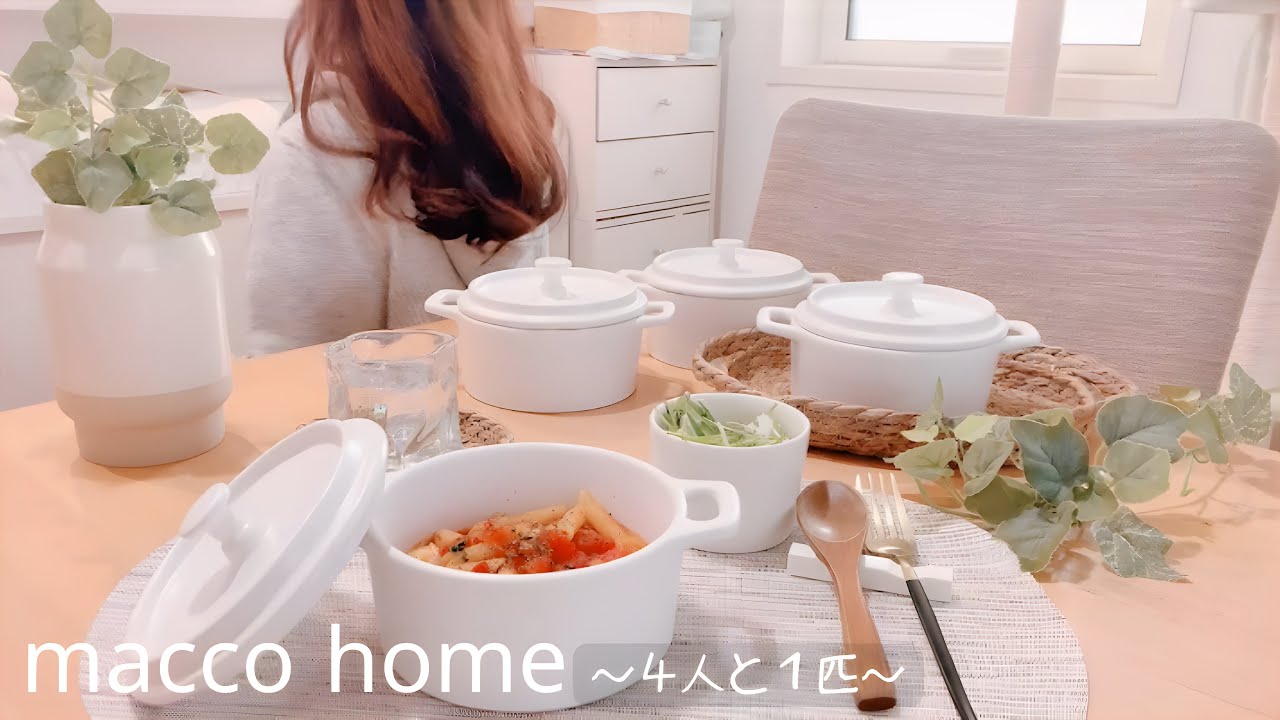 【主婦vlog】新しい食器を使って作るご飯｜買い出しと雪が降った日｜主婦の１日｜｜黒猫クロコ　vol.45