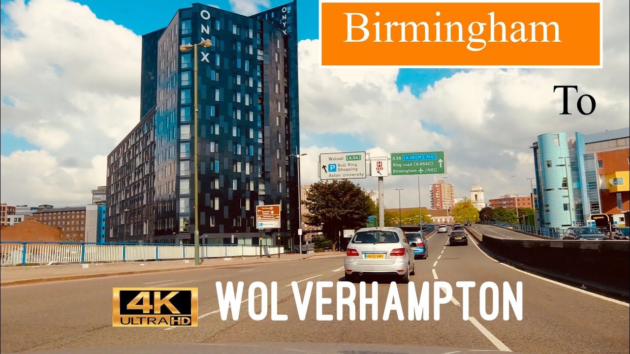 Birmingham City to Wolverhampton Via M6 /Driving in the West Midlands UK
