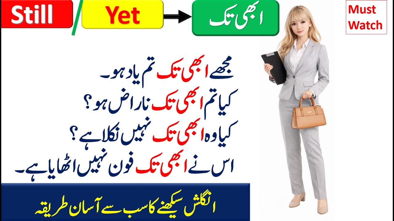 STILL vs YET | Urdu to English Grammar | Meaning, Rules, Examples & Common Mistakes