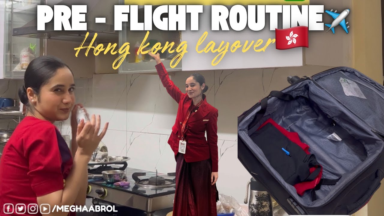Cabincrew Pre-Flight Routine✈️ | Cabincrew vlog | From Home To Hongkong🇭🇰 