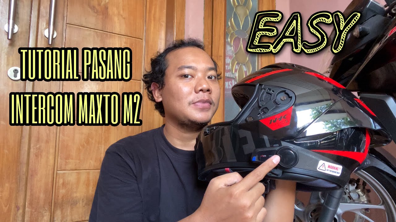 TUTORIAL PASANG INTERCOM MAXTO M2 DI HELM NHK GP R TECH STREET