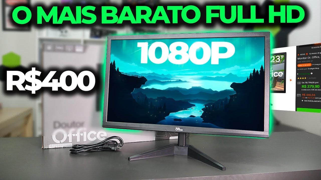 MONITOR FULL HD POR R$379, O MAIS BARATO PARA ESCRITÓRIO! SERVE PARA JOGAR? DR OFFICE