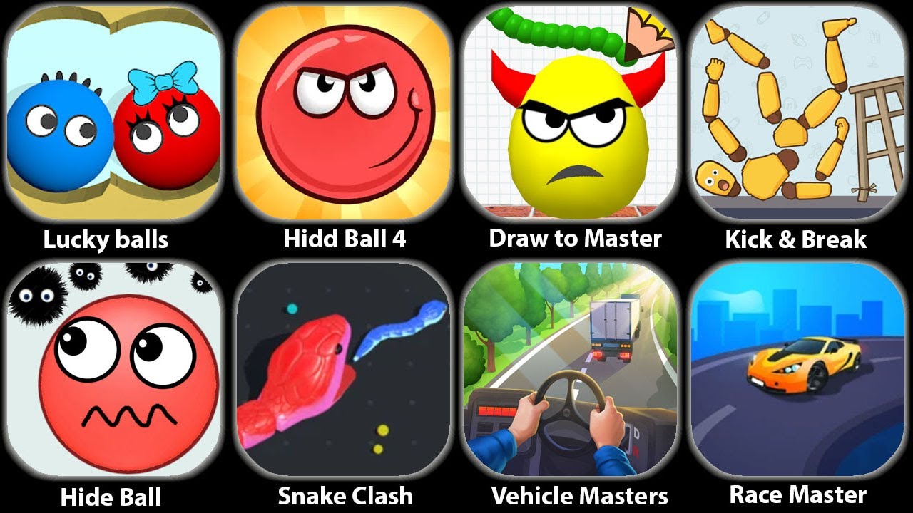 Draw To Smash,Going balls,Kick & Break,Lucky balls,Snake Clash,Hide Ball,Freaky Stan...