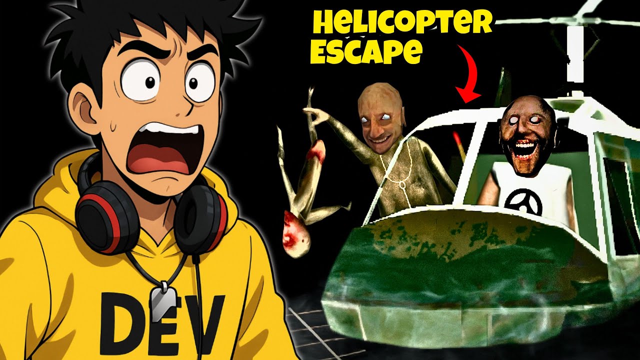 Escaping Granny with Grandpa’s Helicopter 💀 | Funny Horror Gameplay