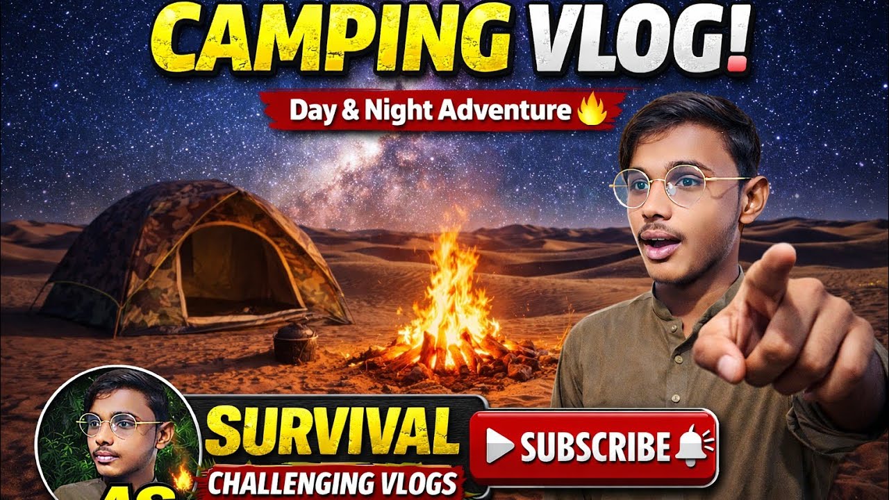 NIGHT SURVIVAL CHALANGE IN DESSERT #NightSurvival#DesertSurvival#OutdoorAdventure #vlog viral 