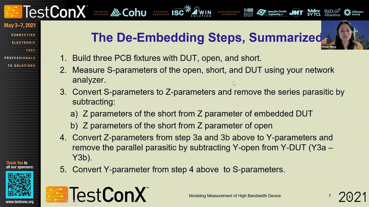 TestConX 2021 - Nozar Naing: Modeling Measurement of High Bandwidth Device