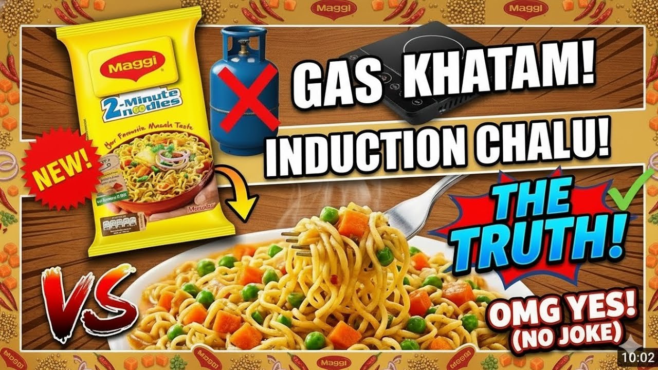 GAS KHATAM 😱 BINA CYLINDER WALI MAGGIE 😭🤫 #maggi #youtubeshorts #food 