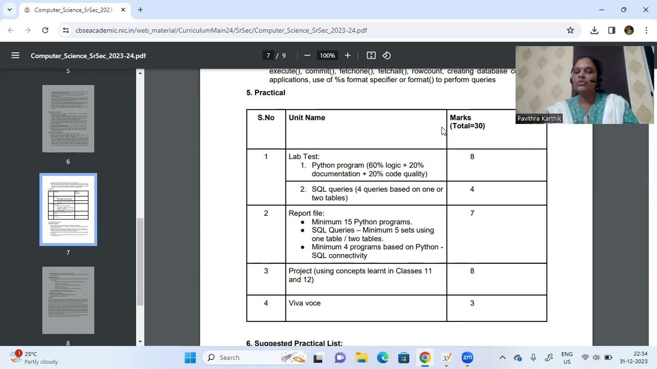 CBSE | Grade 12 | Computer Science | Practical Guidelines | English | 2024