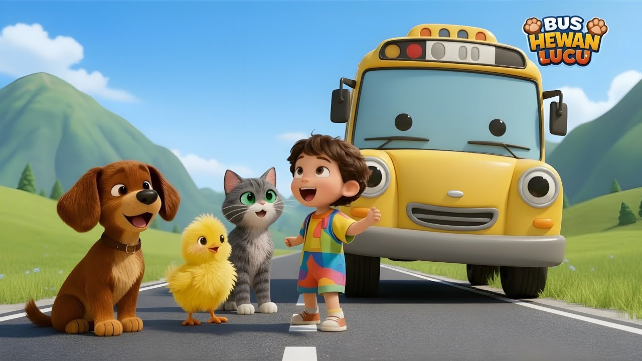 Lagu Anak Anak | Bus Hewan Lucu 🚍🐱 | Lagu Anak Indonesia | Lagu Edukasi Hewan 