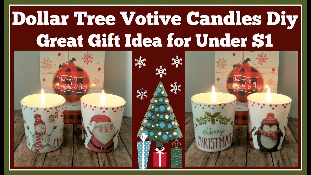 Dollar Tree Votive Candles Diy 🎄 Great little gift idea for under $1