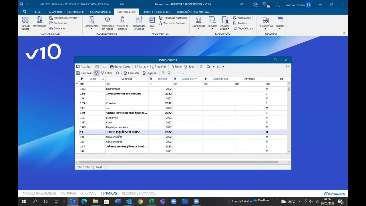 CRIAÇÃO DE CONTAS E SUB CONTAS NO ERP PRIMAVERA V 10
