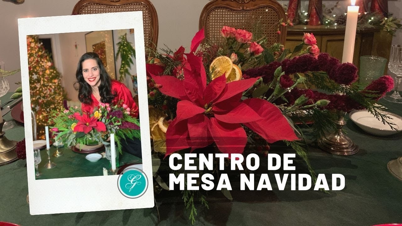 Centro de Mesa para navidad con flores naturales