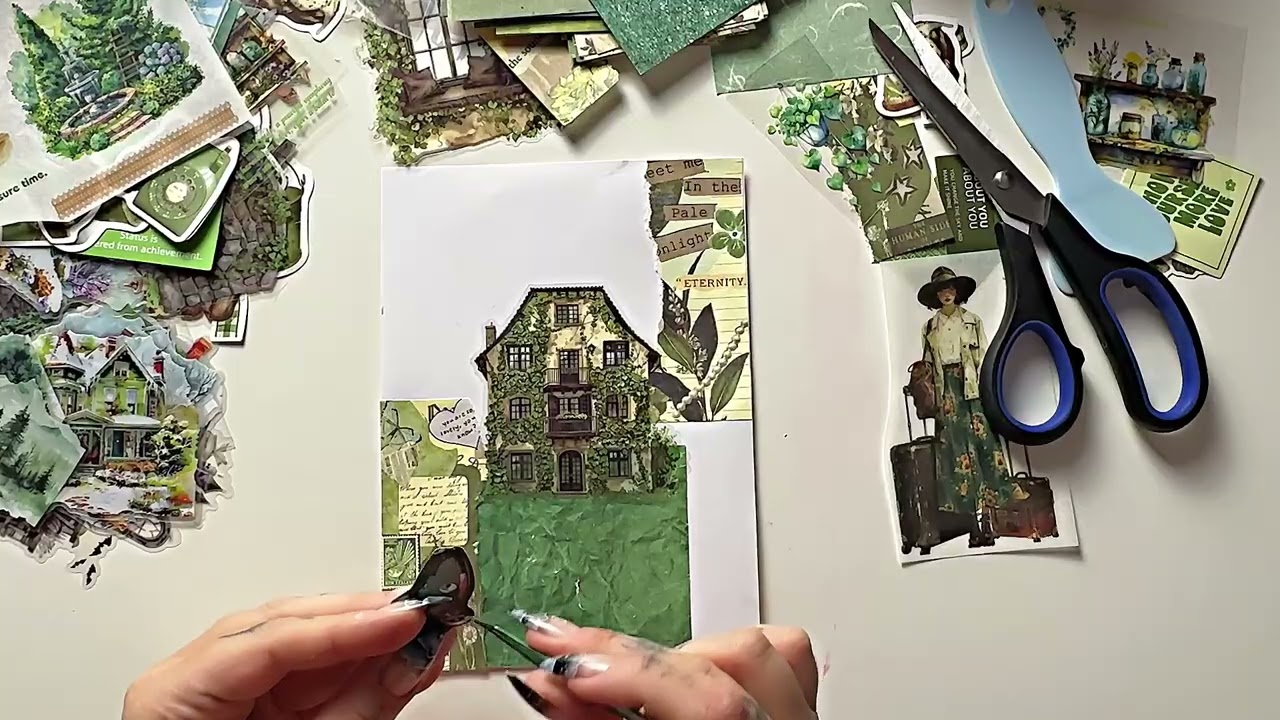 você pode fazer uma colagem incrível com adesivos verdes em poucos minutos 💚🍏✨