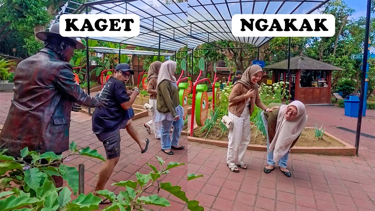 Wah, Akhirnya Tertawa Bersama, Living Statue Prank, Human Statue Prank