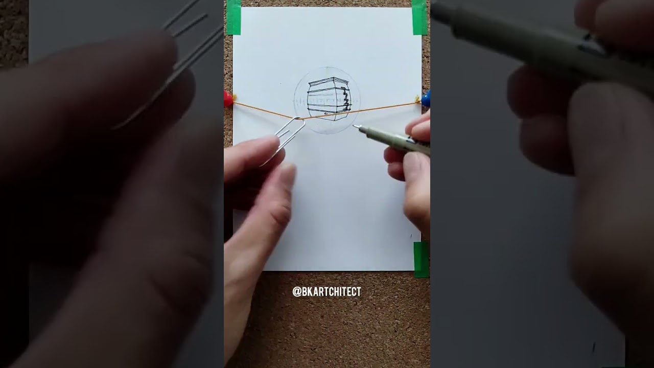 Drawing a miniature 1 square inch building with Sakura Pigma Micron Pens.