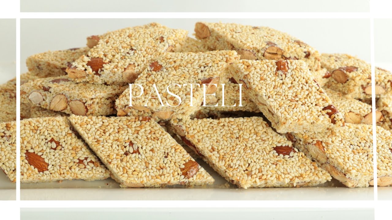 HOW TO MAKE PASTELI | SESAME ALMOND BARS | GREEK SESAME BARS