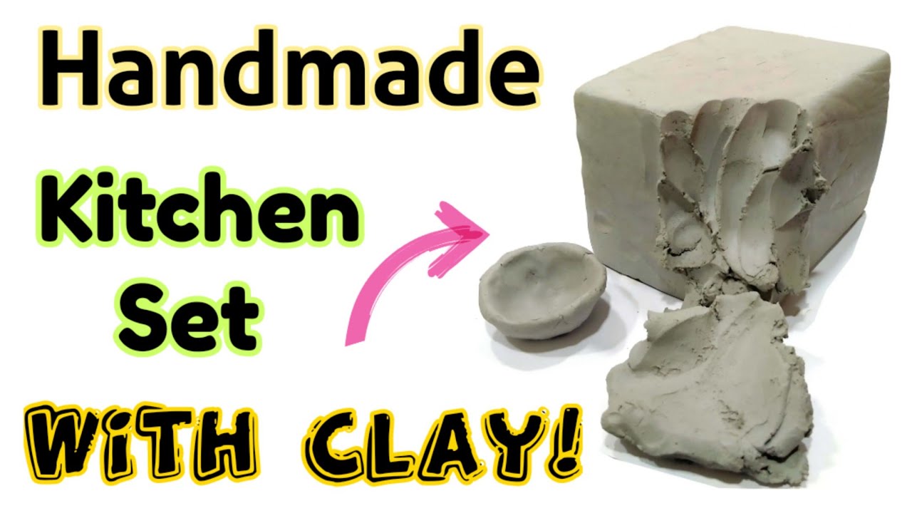 Mouldit clay art | Make Handmade Kitchen Set with Mould it Clay! miniature clay cookware set!  💕