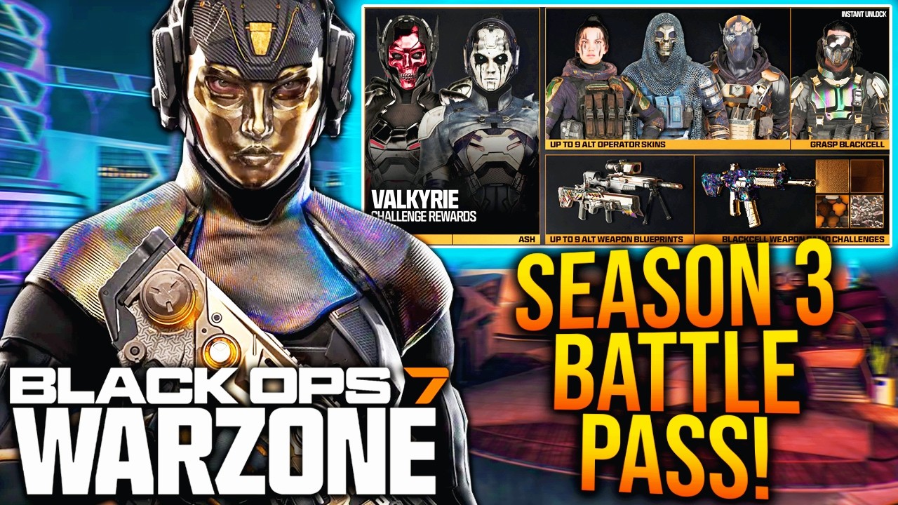 BLACK OPS 7 SEASON 3 BATTLE PASS! Blackcell Upgrade, NEW WEAPONS, & More! (WARZONE Battle Pass)