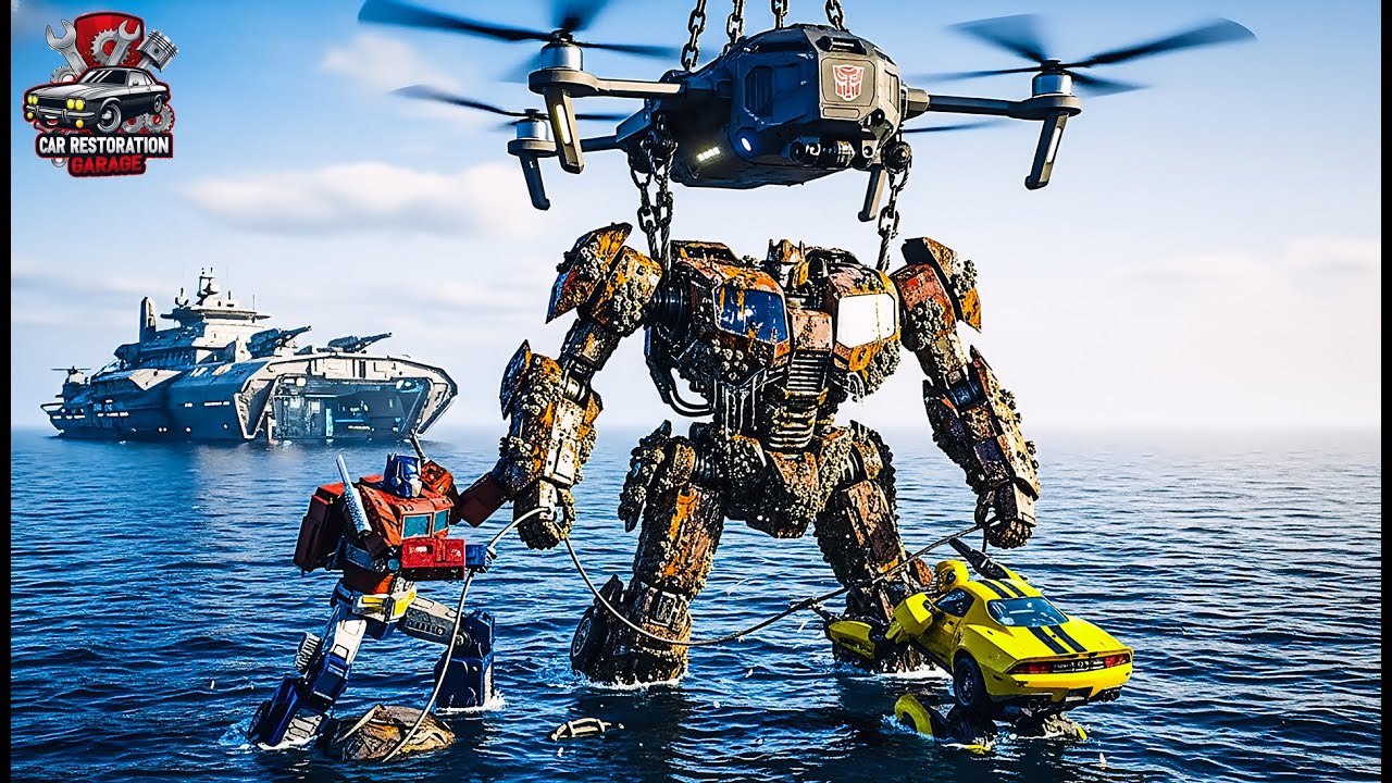 Optimus & Bumblebee Rescue Ironhide from the Deep Ocean: An Epic Autobot Recovery and Restoration