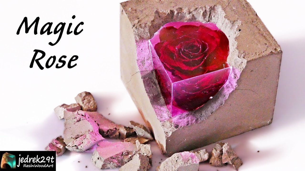 Magic ROSE 🌹 in Epoxy Resin. Night Lamp / RESIN ART