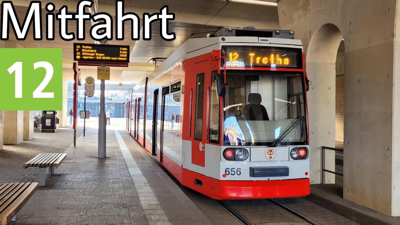 Mitfahrt | Duewag MGT6D | Linie 12 | Halle Hauptbahnhof - Trotha