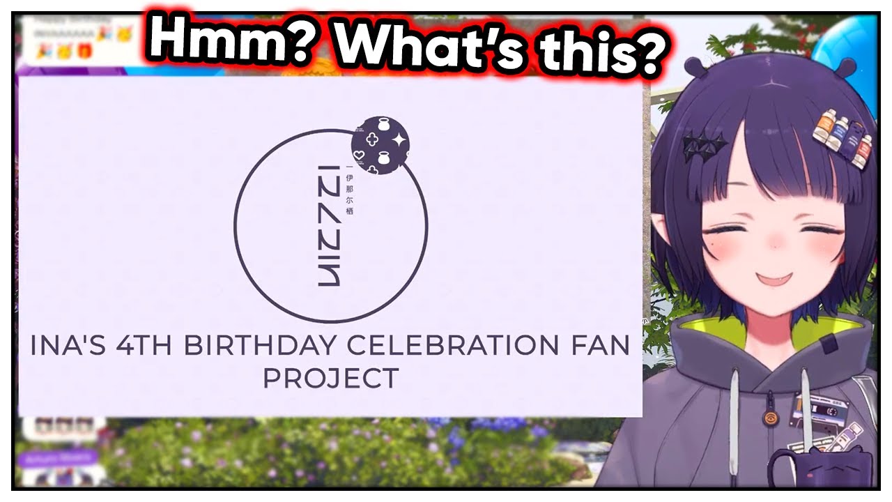 Ina reacts to the birthday gift from the Takodachis