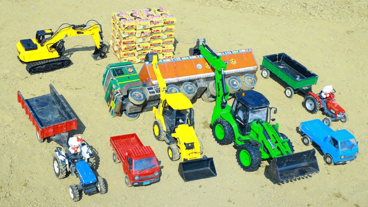 Jcb Loading ParleG Tractor Tata Dumper Pickup Truck Accident Pulling Jcb 3dx ? Kids Cartoon | CS Toy