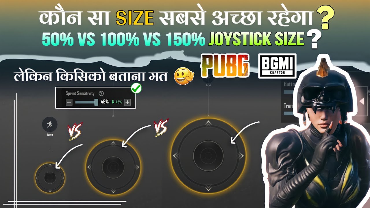 Best Joystick Size & Placement BGMI & PUBG | 50% Vs 100% Vs 150% Joystick Size | Bgmi Fast Movement