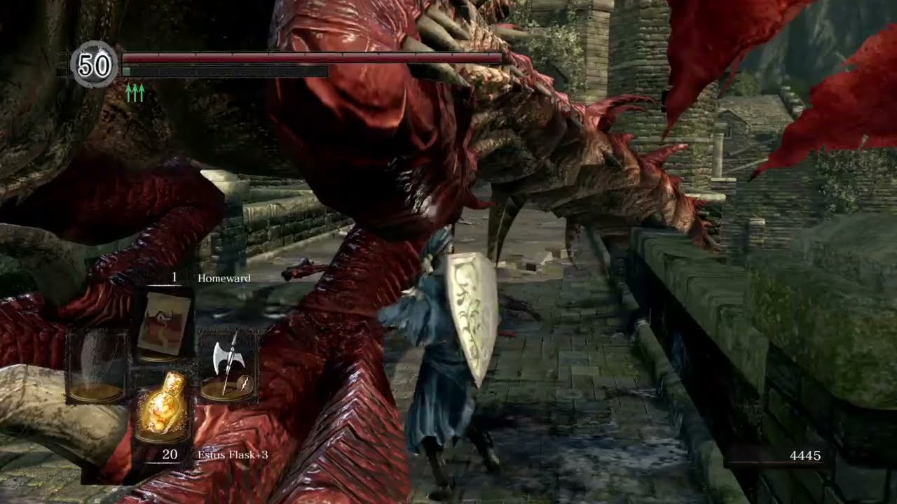 Dark Souls Remastered - Lightning Halberd+5 VS Hellkite Drake (No Damage)