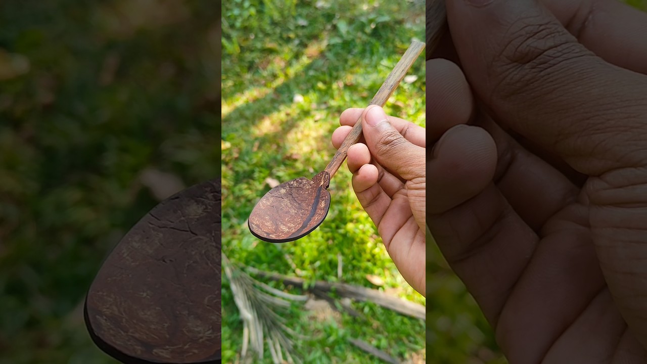 How to make a spoon with a coconut shell |DIY| #shorts